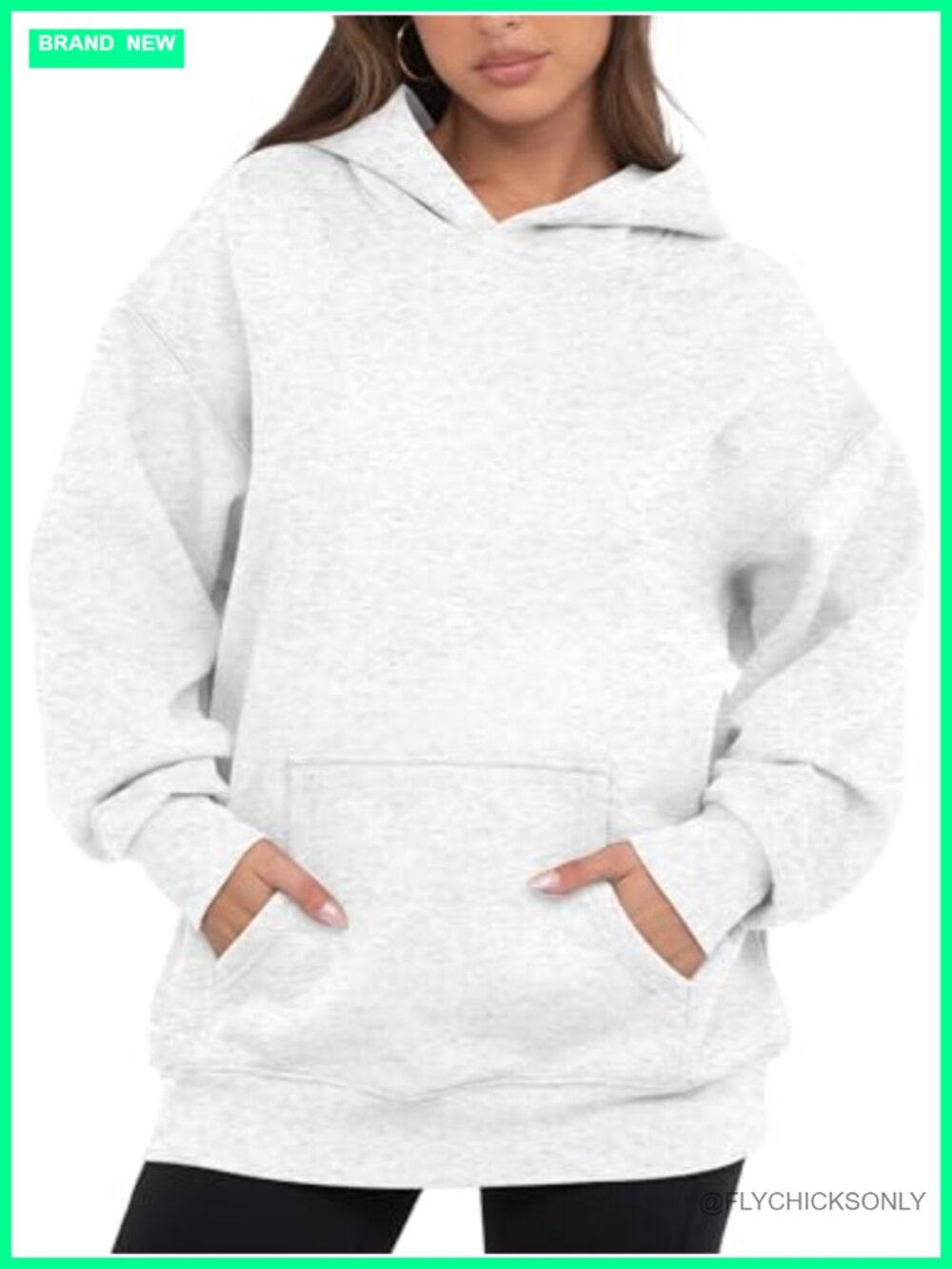 Womens Oversized Fleece Hoodie Cotton Polyester Loose Pullover Sweatshirt